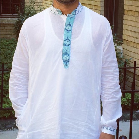 Hand embroidered kurta/Panjabi - Picture 1 of 15
